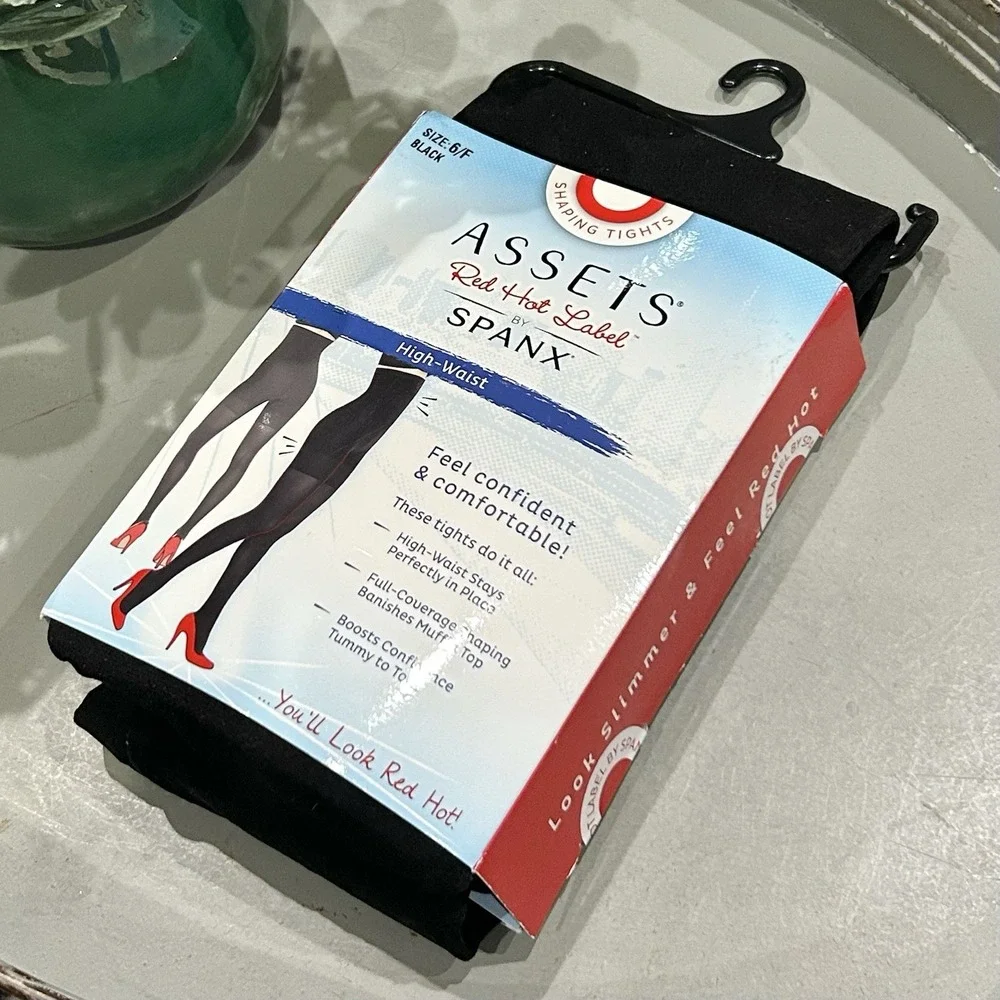 SPANX ASSETS Red Hot Label High Waist Shaping Tights‎ Black Size 6/F
